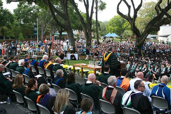 President Cost presides over the spring 2017 commencement ceremony.